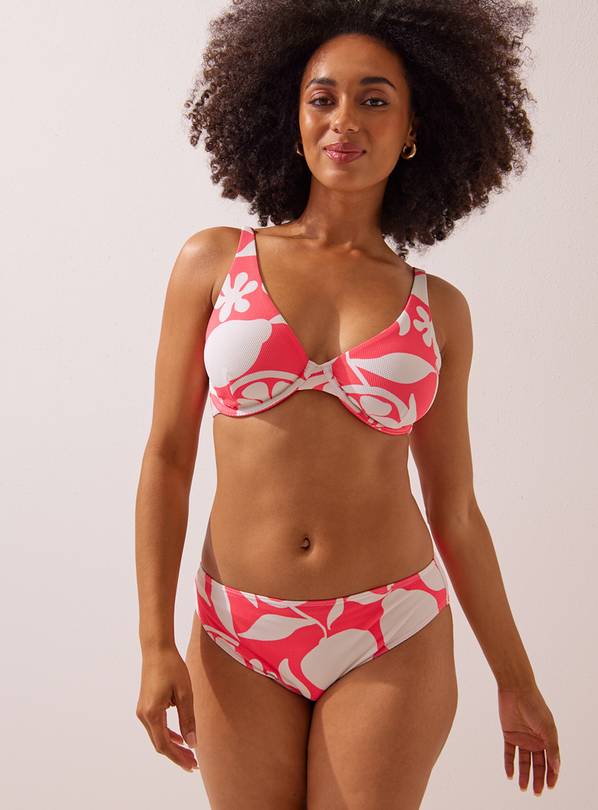 Pink Fruit Printed Plunge Bikini Top 12